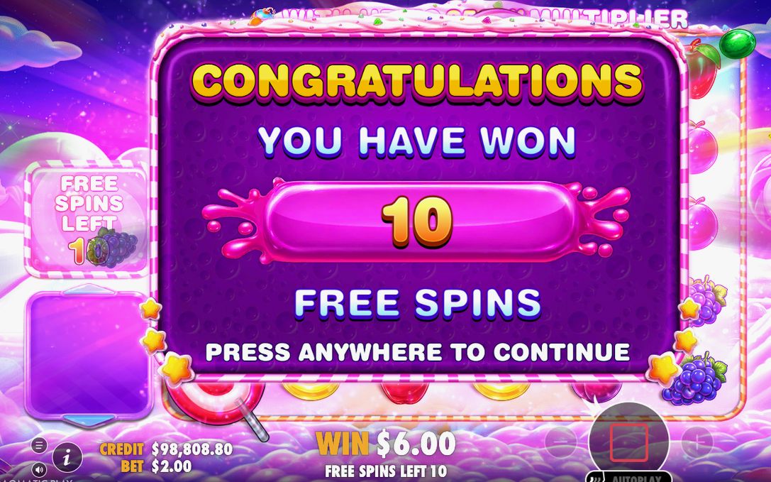 Free Spins-läget med gratisspinn kvar och samlad vinst
